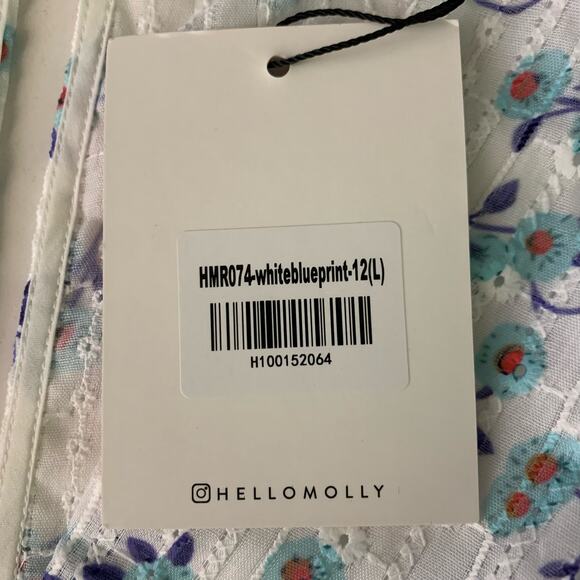 HELLO MOLLY Dress 8 Flower Garden VNeck Keyhole Back Hidden Zipper Ruched Sleeve - Picture 14 of 16